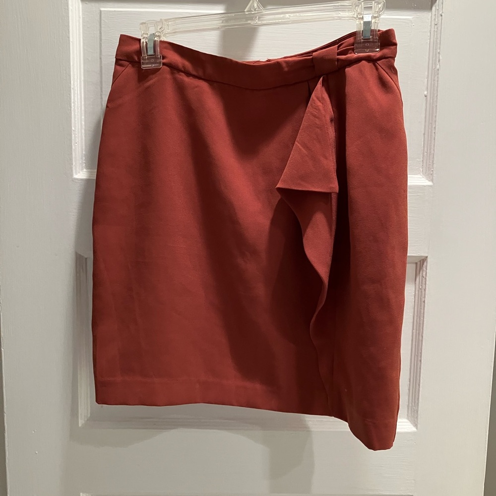 H&M Burnt Orange Ruffle Mini Skirt